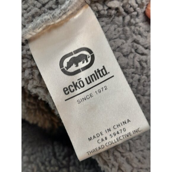 Ecko Unltd Mens Fleece Lined Camo Full Zip Size 5XL Hooded Jacket Gray Pockets - Picture 7 of 11